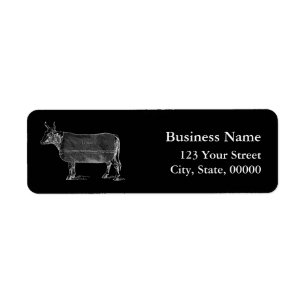 VINTAGE Gardening Tools Cow B Address Labels