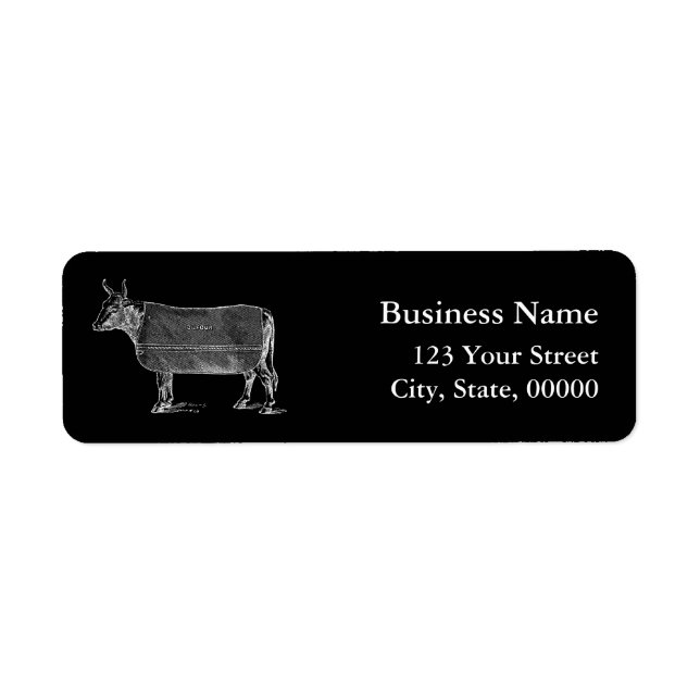 VINTAGE Gardening Tools Cow B Address Labels (Front)