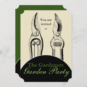 VINTAGE Gardening Tools Garden Party Invitation