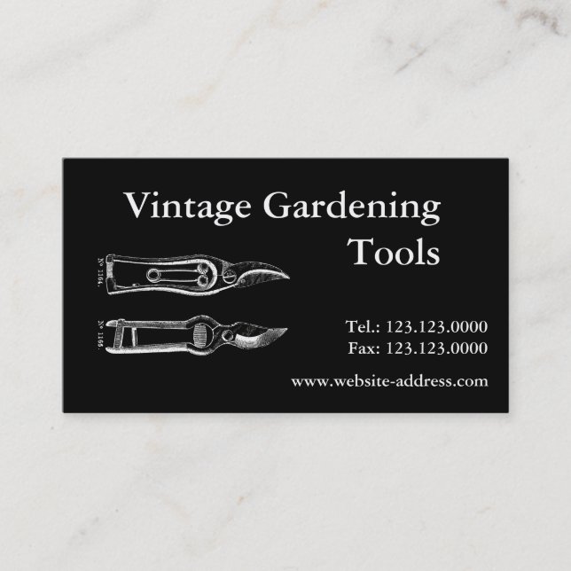 Vintage Gardening Tools Pruners B Business card (Front)