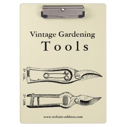 Vintage Gardening Tools Pruners Clipboard