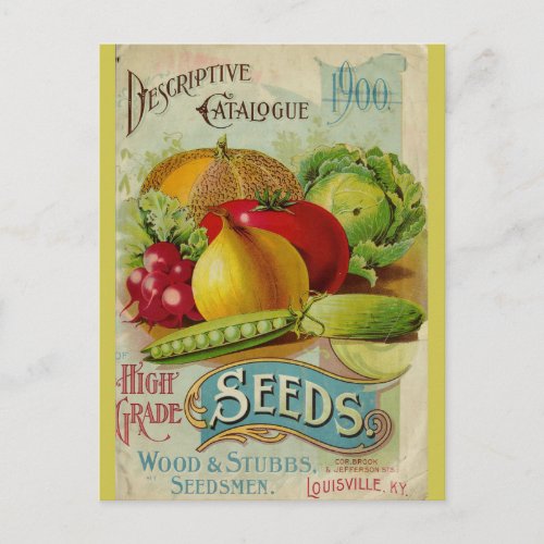 Vintage Gardening Vegetable Seeds Catalog Postcard