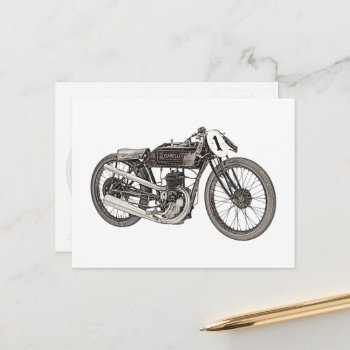 Vintage Garelli Motorcycle Racing Motorbike Postcard by PNGDesign at Zazzle