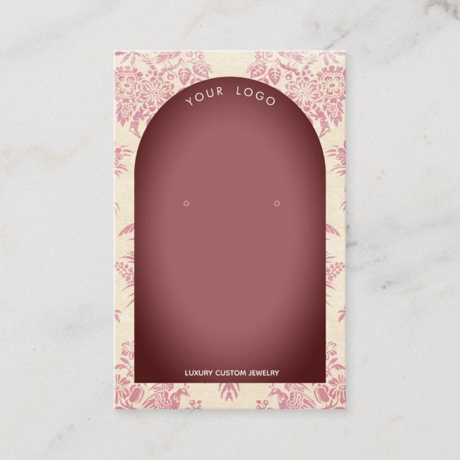Vintage Garnet Arch Earring Display Business Card (Front)