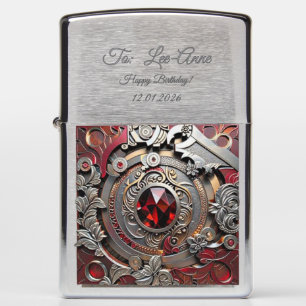 Vintage Garnet Scrollwork Zippo Lighter
