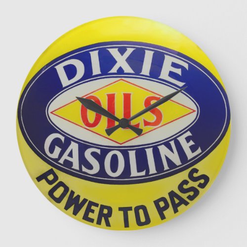 Vintage Gas Pump Dixie Oils Gasoline Hot Rod Era Large Clock
