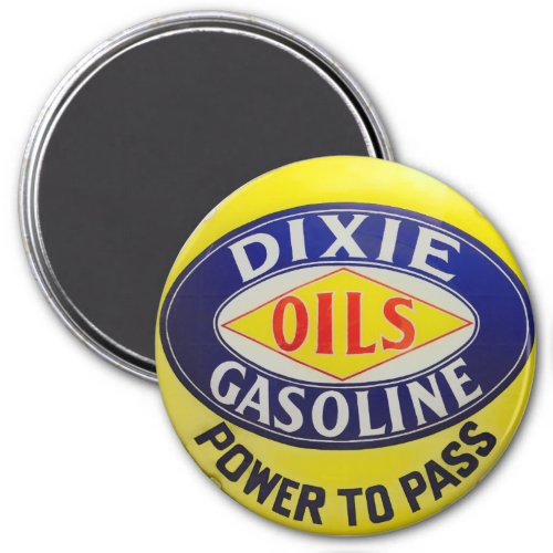 Vintage Gas Pump Dixie Oils Gasoline Hot Rod Era Magnet