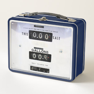 Vintage Gas Pump Face Metal Lunch Box