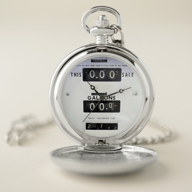 Vintage Gas Pump Face Pocket Watch (Inside)