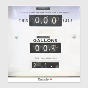 Vintage Gas Pump Face Sticker