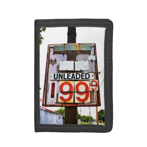 Vintage Gas Station Price Sign _ Color Trifold Wallet