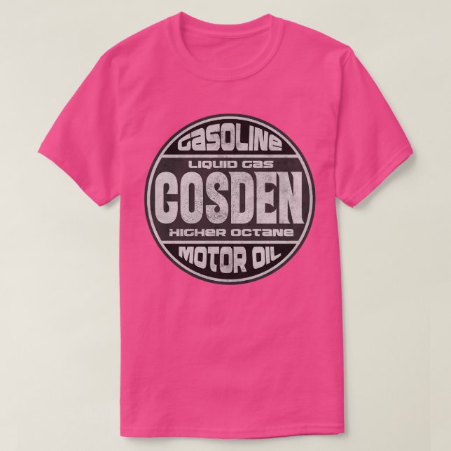 Vintage Gasoline Motor Oil BW T-Shirt (Design Front)