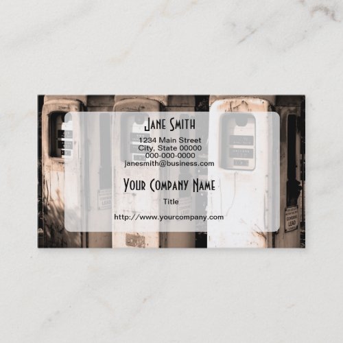 Vintage Gasoline Pumps Business Card Templates