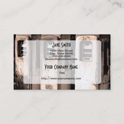 Customizable Vintage Gasoline Pumps Business Card Templates