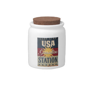 Vintage Gasoline Sign Candy Jar