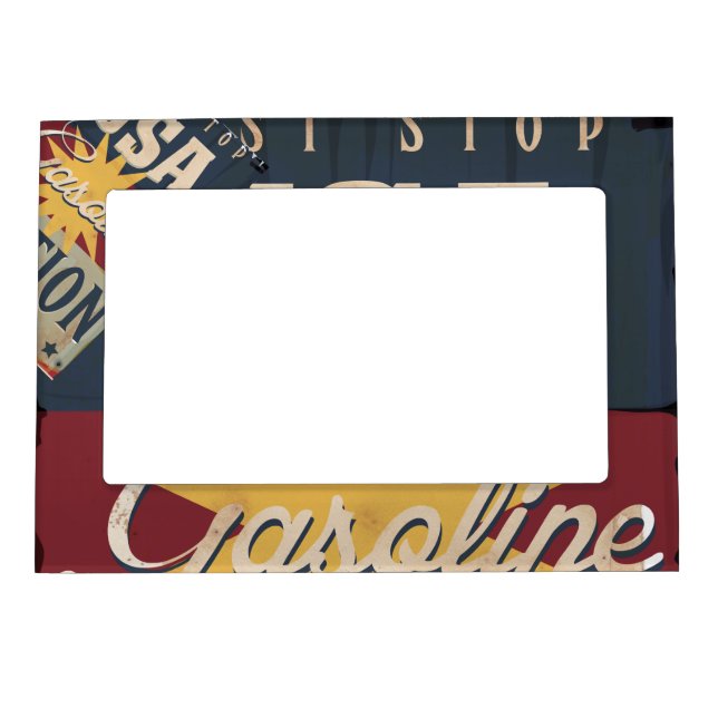 Vintage Gasoline Sign Magnetic Frame (Front)