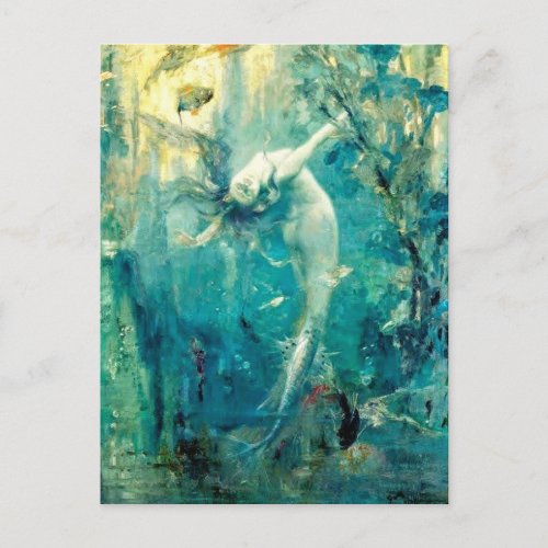 Vintage Gaston Hoffman The Mermaid  Sirene Postcard