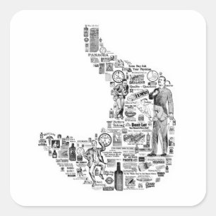 Vintage Gastroenterology - gastroenterologist gift Square Sticker