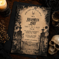 Vintage Gate & Black Roses Spooky Halloween Party