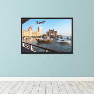 Vintage Gateway of India Mumbai Waterfront Poster Canvas Print