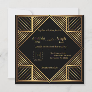 Vintage Gatsby Style Wedding Invitation