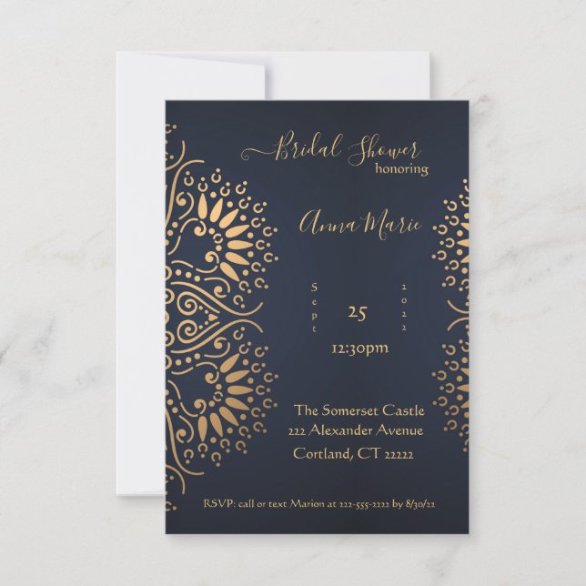 Vintage Gatsby theme Bridal Shower Invitation (Front)
