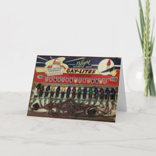 Vintage Gay Christmas Lights Holiday Card