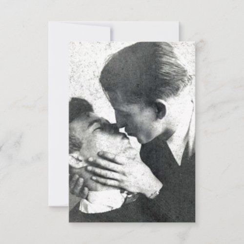 Vintage Gay Couple Passion Kiss  Thank You Card