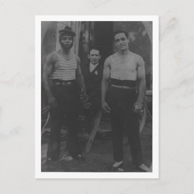 Vintage Gay interest muscular circus acrobats Postcard (Front)