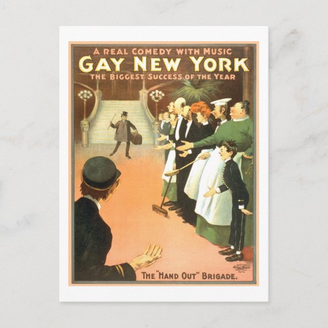 Vintage Gay New York Theater Poster Postcard (Front)