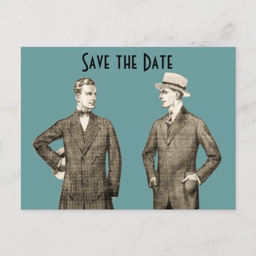 Vintage Gay Save the Date Announcement Postcard