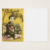Vintage Geisha And Demon ACEO Business Card (Front & Back)