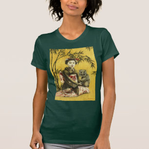 Vintage Geisha And Demon Womens T-shirt