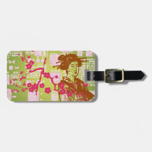 Vintage Geisha Collage Luggage Tag