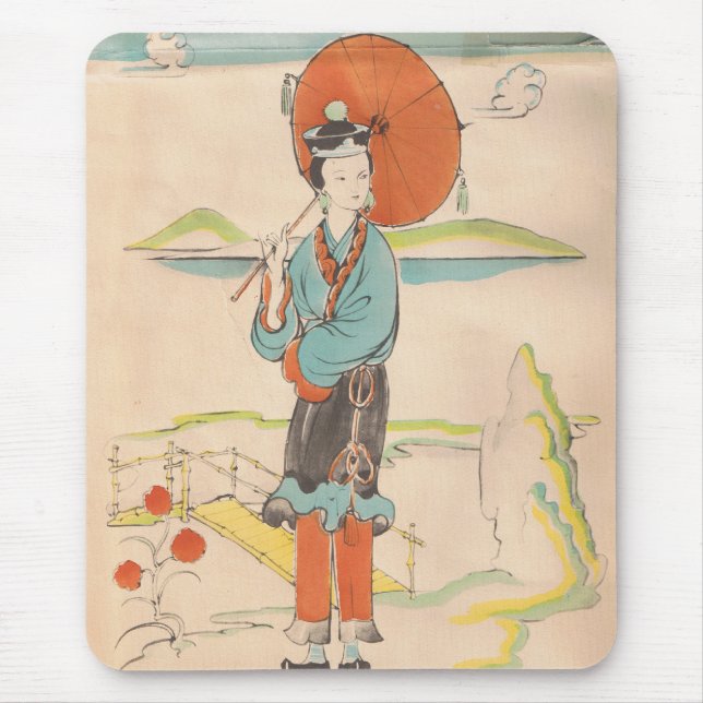 Vintage Geisha Mouse Pad (Front)