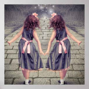 vintage gemini best friends forever Twin girls Poster