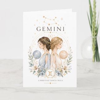Vintage Gemini Zodiac Astrology Horoscope Sign Card