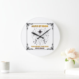 Vintage Gemini Zodiac tarot card poster Large Clock