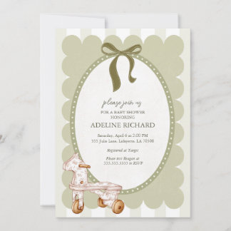 Vintage Gender Netural Baby Shower Invitation