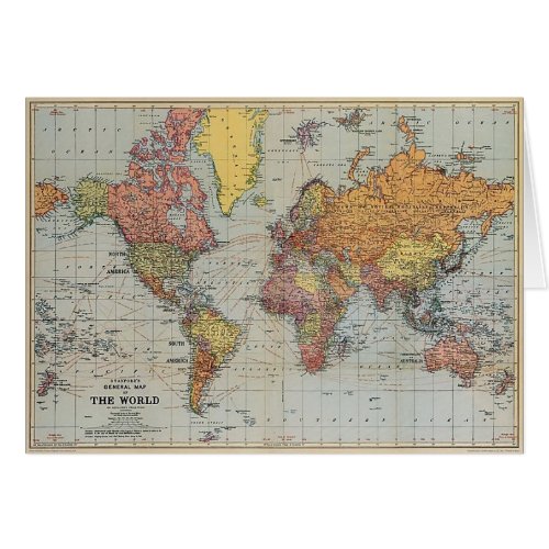 Vintage General Map of the World