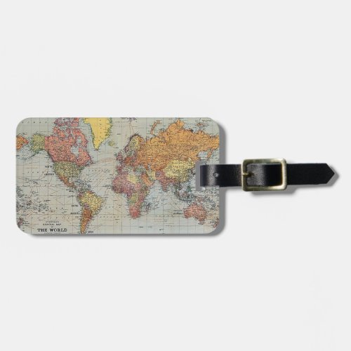 Vintage General Map of the World Luggage Tag