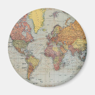Vintage General Map of the World Magnet