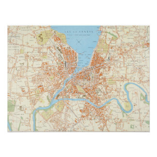 Vintage Geneva Map Print – Historic City