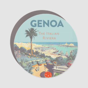 Vintage Genoa Italian Riviera Travel Poster 1931 Car Magnet