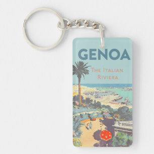 Vintage Genoa Italian Riviera Travel Poster 1931 Keychain
