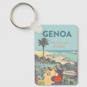 Vintage Genoa Italian Riviera Travel Poster 1931 Keychain