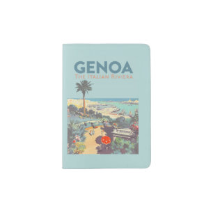 Vintage Genoa Italian Riviera Travel Poster 1931  Passport Holder