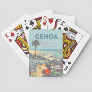 Vintage Genoa Italian Riviera Travel Poster 1931  Poker Cards