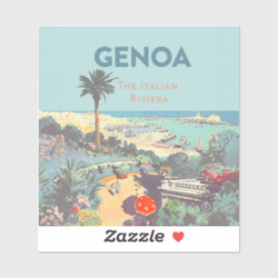 Vintage Genoa Italian Riviera Travel Poster 1931 Sticker