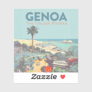 Vintage Genoa Italian Riviera Travel Poster 1931 Sticker